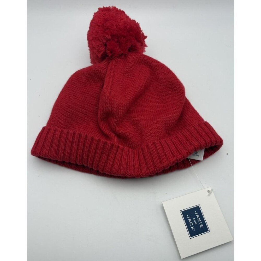 Janie And Jack Red Pom Beanie Hat Baby Size 12 To 18 Months New Msrp 24.95